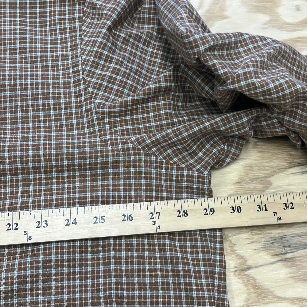 Ralph Lauren Classic Fit Button Down Shirt Men's 2XLT Brown Plaid Check Preppy - Picture 8 of 10
